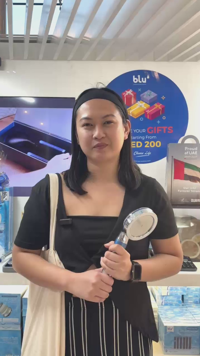 Jolly from the Philippines talking about the blu Ionic Shower Head & Filter