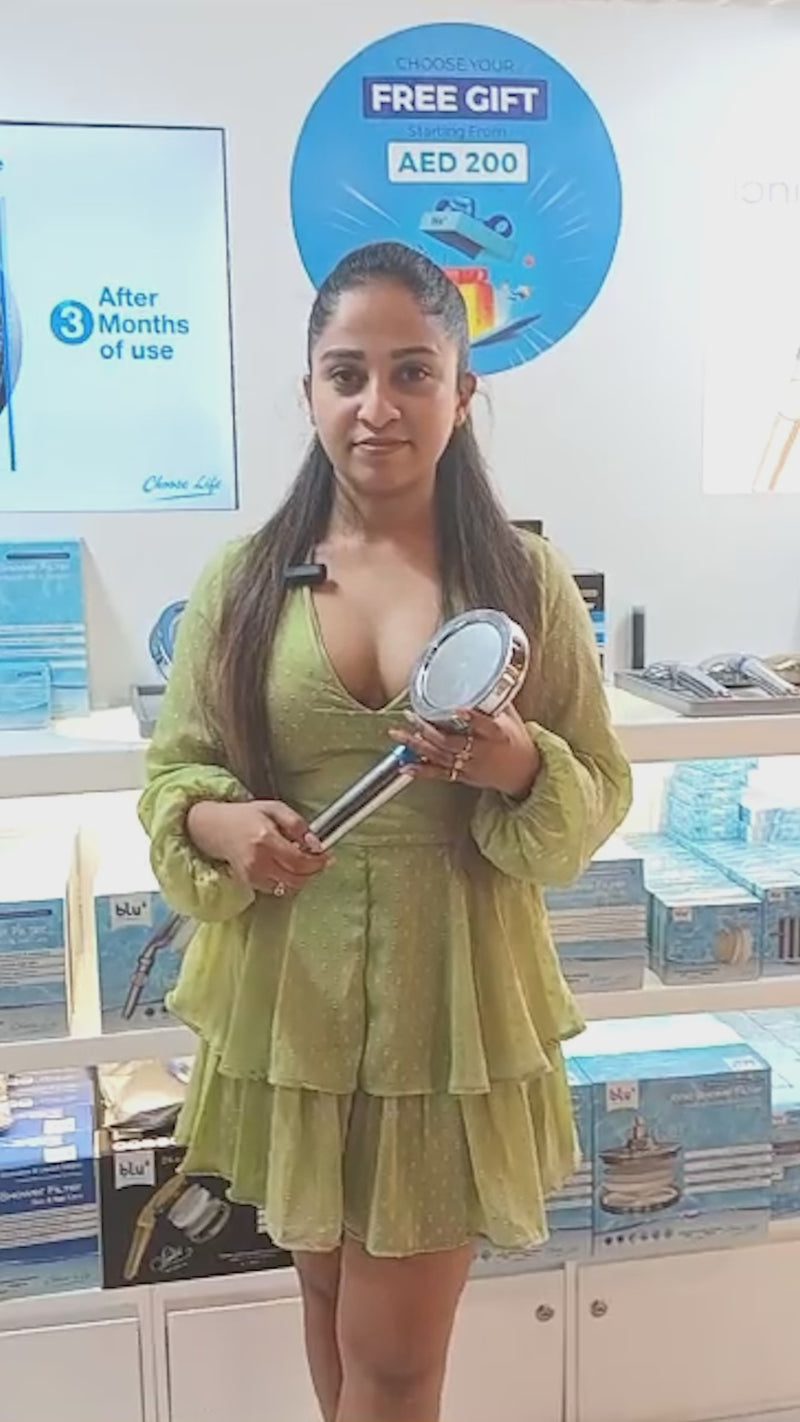 Shalini talking about the blu Ionic Shower Head & Filter