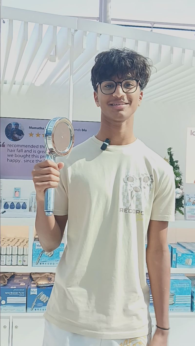 Ethan from India talking about the blu Ionic Shower Head & Filter
