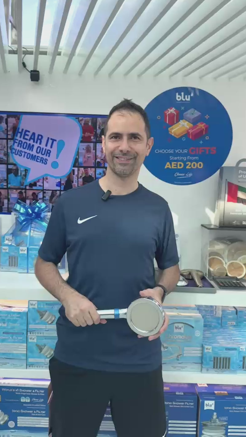 Khalil talking about the blu Ionic Shower Head & Filter