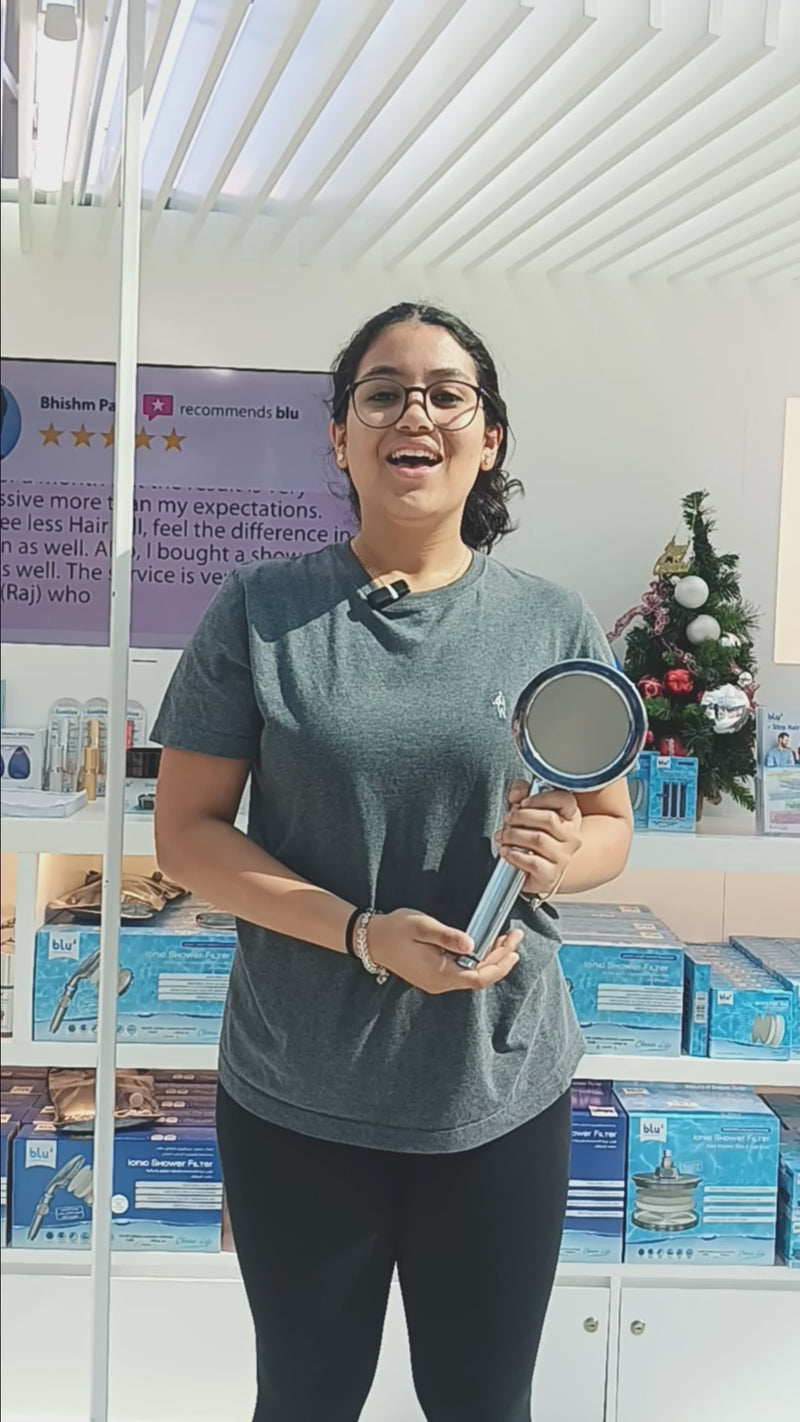 Kaya from India talking about the blu Ionic Shower Head & Filter